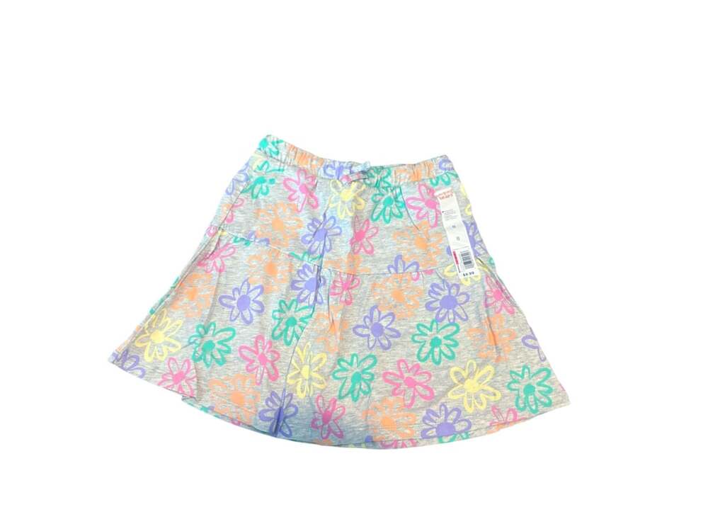 Jumping Beans Tiered Scooter Skirt Size 8 Floral Knit Skort Gray